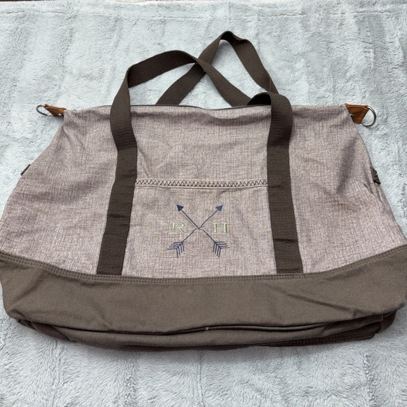 thirty-one Handbags - Thirty One Retro Metro Tote Bag With Side Pockets In Mocha‎ Crosshatch 18x25x9
